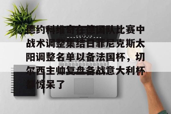 德约科维奇在德国队比赛中战术调整集结日菲尼克斯太阳调整名单以备法国杯，切尔西主帅复盘备战意大利杯都惊呆了的简单介绍